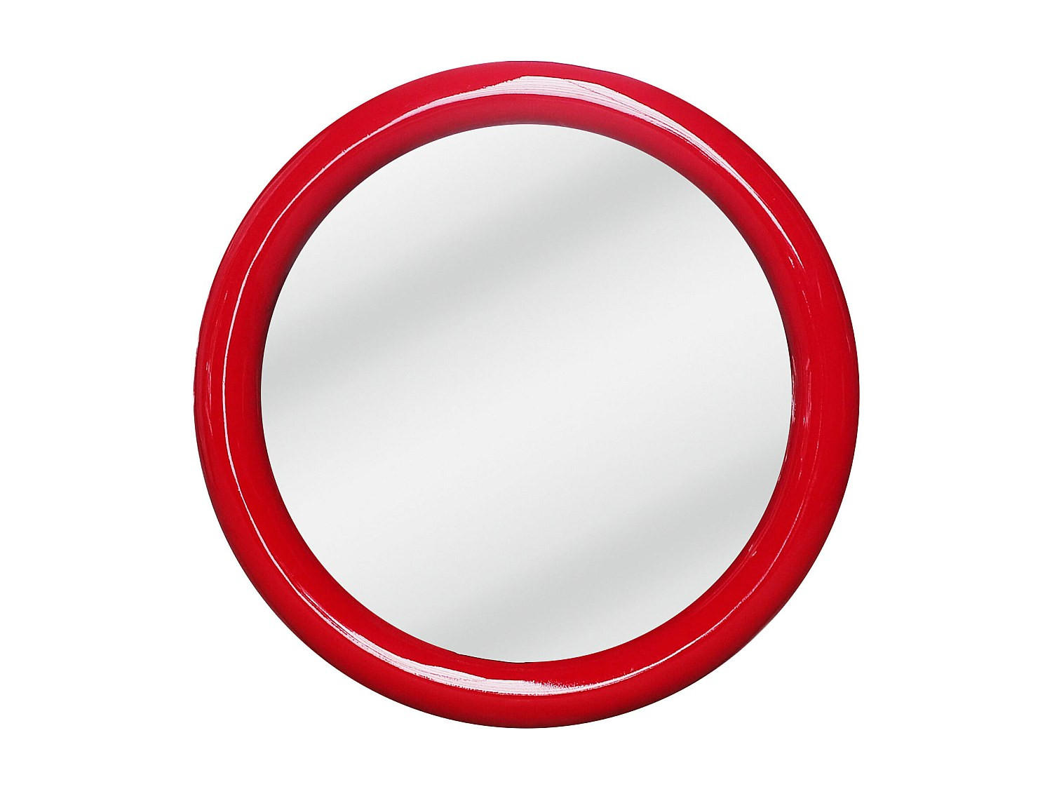 WANDSPIEGEL - 60cm x 4cm - Paulownia - rot - MAELO - Rot, Holz (60/60/4cm) - Vente-Unique