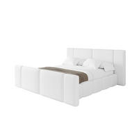 POLSTERBETT mit Bettkasten, Fußteil und Lattenrost, Boxbett ohne Matratze - NILO-Z 180x200 Weiß - Weiß Hochglanz, Holzwerkstoff/Textil (180/200cm) - ALTDECOR