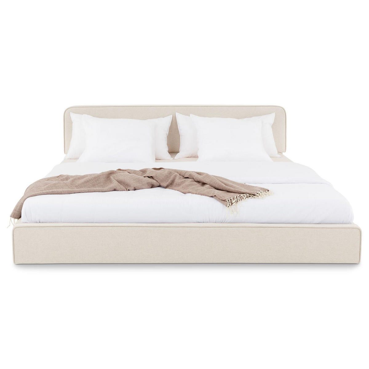 POLSTERBETT LATINI 180x200 cm beige - Beige, Textil (180/200cm) - IDIMEX