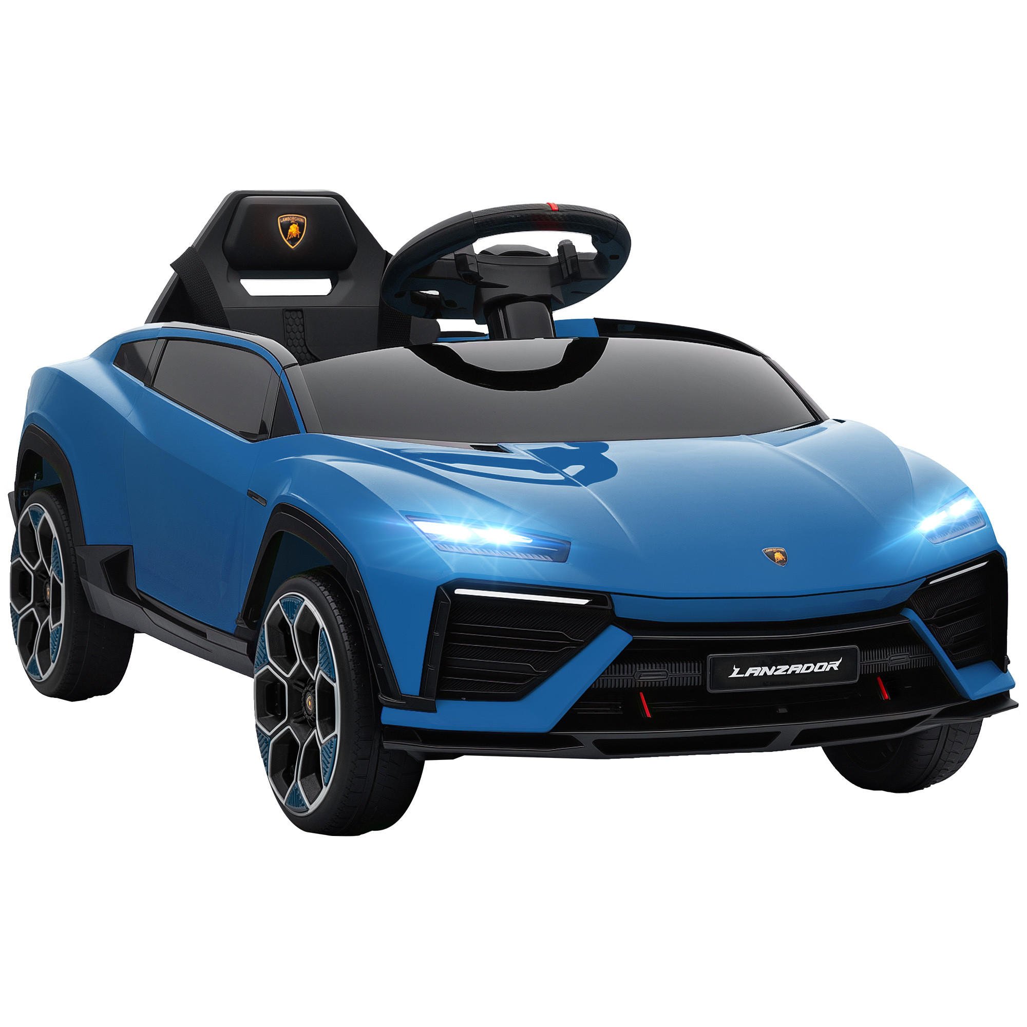 ELEKTROAUTO DE-06284 Lamborghini lizenziert mit 2,4G Fernbedienung Blau - Blau, Kunststoff/Metall (101.5/49/43cm) - ComfortXL
