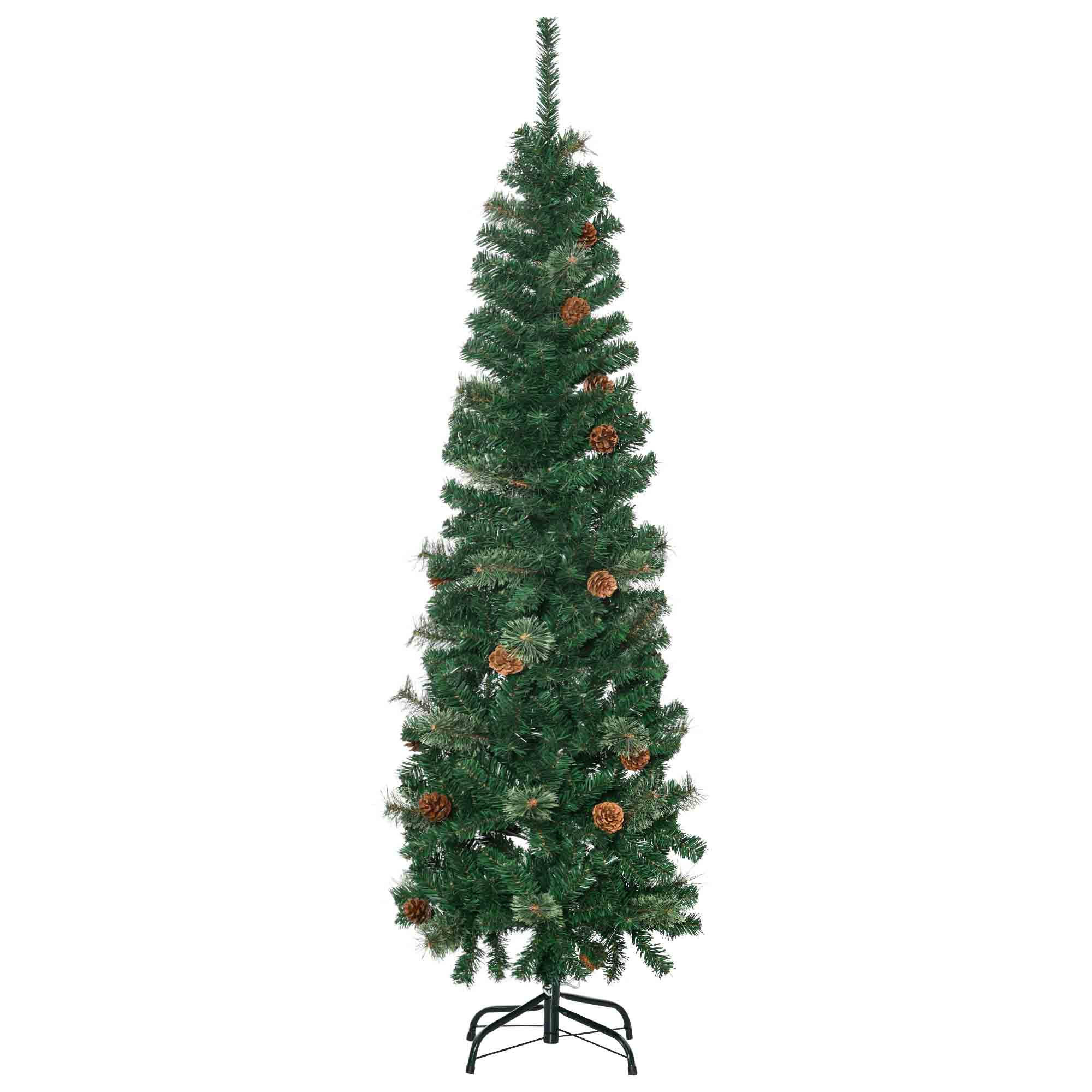 KÜNSTLICHER-WEIHNACHTSBAUM, 165 cm Christbaum mit 412 Spitzen für Weihnachten - Grün, Kunststoff (165cm) - HOMCOM