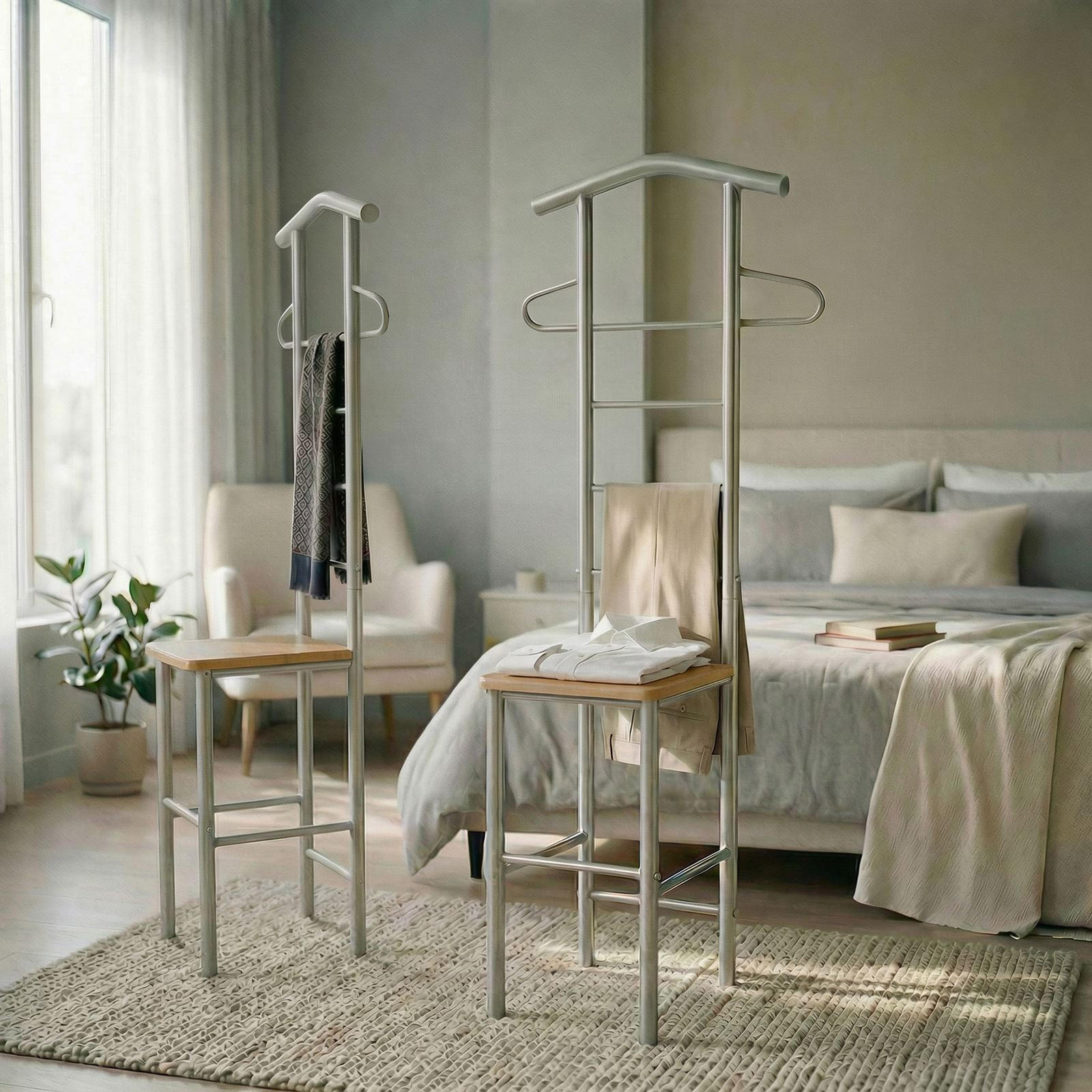 HERRENDIENER JIVO 2ER-SET - Buchefarben, Metall (53/121/47cm) - CARO-Möbel