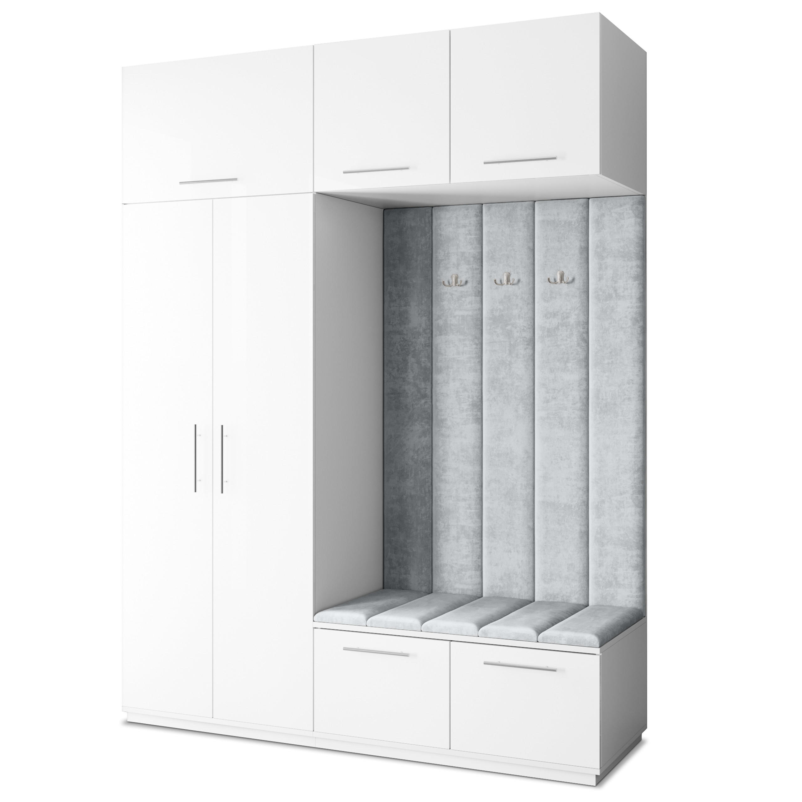 GARDEROBENSCHRANK REMA 180/240/60 cm Modern Weiß - Weiß, Holzwerkstoff (180/240/60cm) - MASSENO