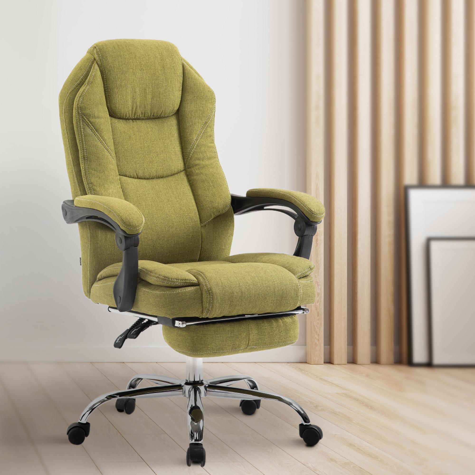 CHEFSESSEL Stoff Grün - Chromfarben/Grün, Textil/Metall (67/114/64cm) - CLP