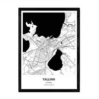 POSTER Karte Von Tallinn - Estland A3 Rahmenlos - Klar, Papier (29.7/5/42cm) - Nacnic