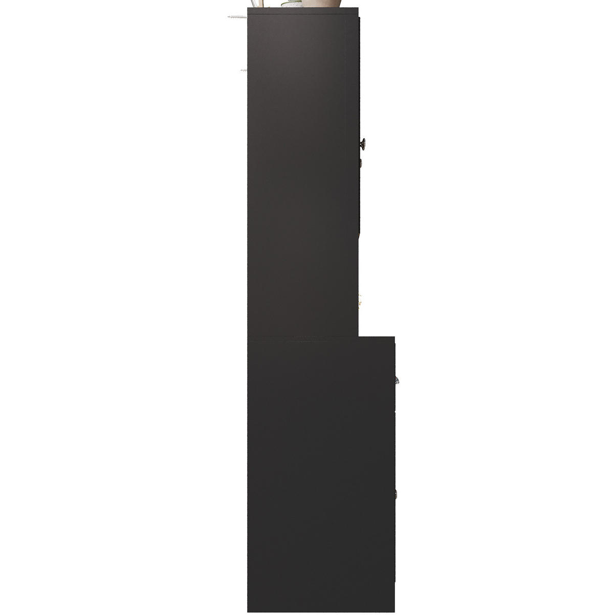 KÜCHENSCHRANK mit LED 140 x 40 x 175 cm MDF Schwarz - Schwarz, Holzwerkstoff (40/175/140cm) - Meubliv