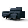 RELAXSOFA FIERO 2-Sitzer mit 2 Relaxfunktionen, dunkelblau - Schwarz/Dunkelblau, Holzwerkstoff/Textil (170/82/103cm) - Courtois Laville