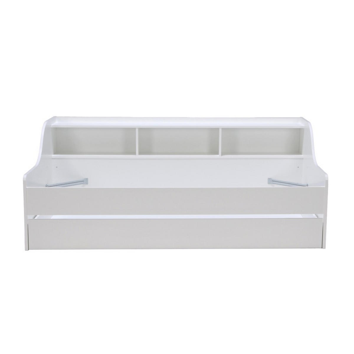 AUSZIEHBETT PALMA mit Regal und Nischen/ Bett 2x90x190 - Weiß - Weiß, Holzwerkstoff (90/190cm) - Weber Industries