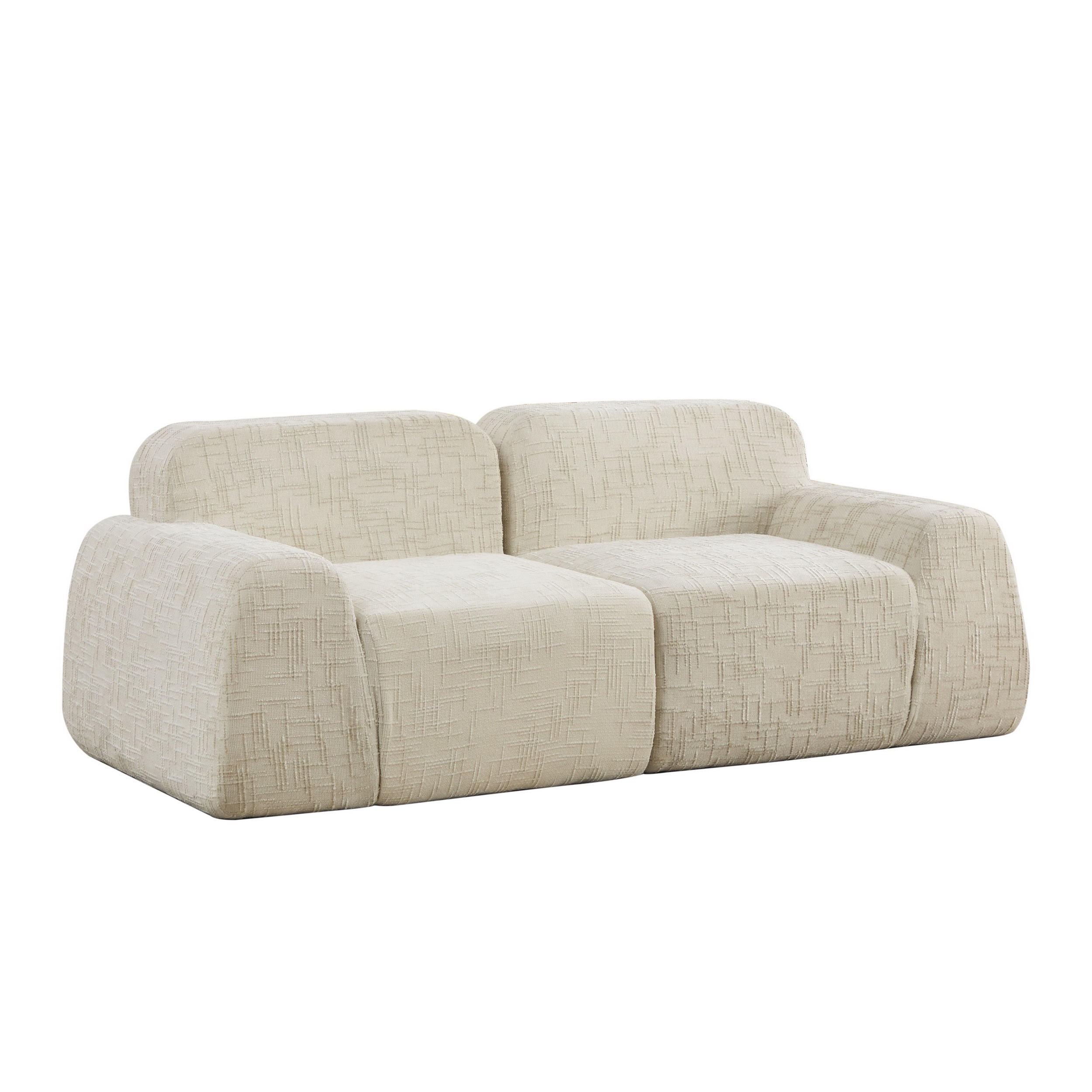 2-SITZER-SOFA DE-35114 mit Chenille-Bezug Beige - Beige, Textil (90.5/73/198cm) - ComfortXL
