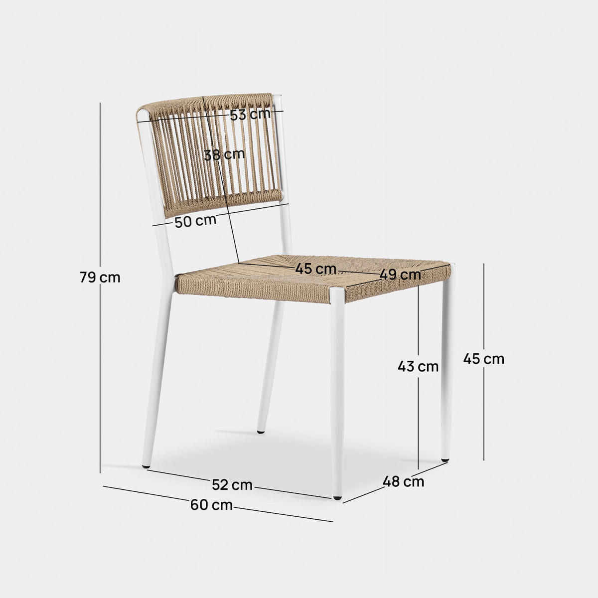 GARTENSTUHL Kale Beige 53 cm x 79 cm 4er-Set - Beige, Kunststoff (53/79/60cm) - Klast Home