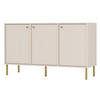 SIDEBOARD Oktio Sandbeige 125 cm - Beige/Goldfarben, Holzwerkstoff/Metall (124.5/73.9/40.8cm) - Selsey