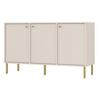 SIDEBOARD Oktio Sandbeige 125 cm - Beige/Goldfarben, Holzwerkstoff/Metall (124.5/73.9/40.8cm) - Selsey