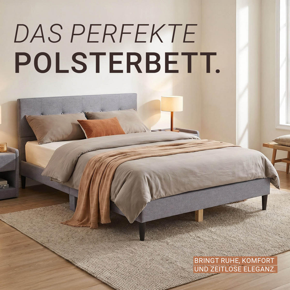 POLSTERBETT mit Lattenrost 160/200 cm in Grau - Grau, Textil (160/200cm) - Homestyle4u
