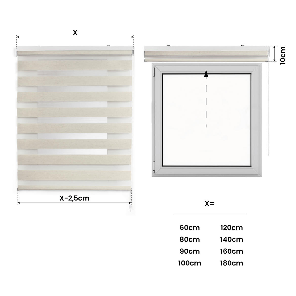 DOPPELROLLO Linen 180X250 - Beige, Kunststoff (180/250cm) - STORESDECO
