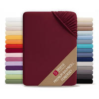SPANNBETTTUCH Premium Jersey burgund, 90x190 cm - 100x200 cm - Bordeaux, Textil (100/200cm) - biberna