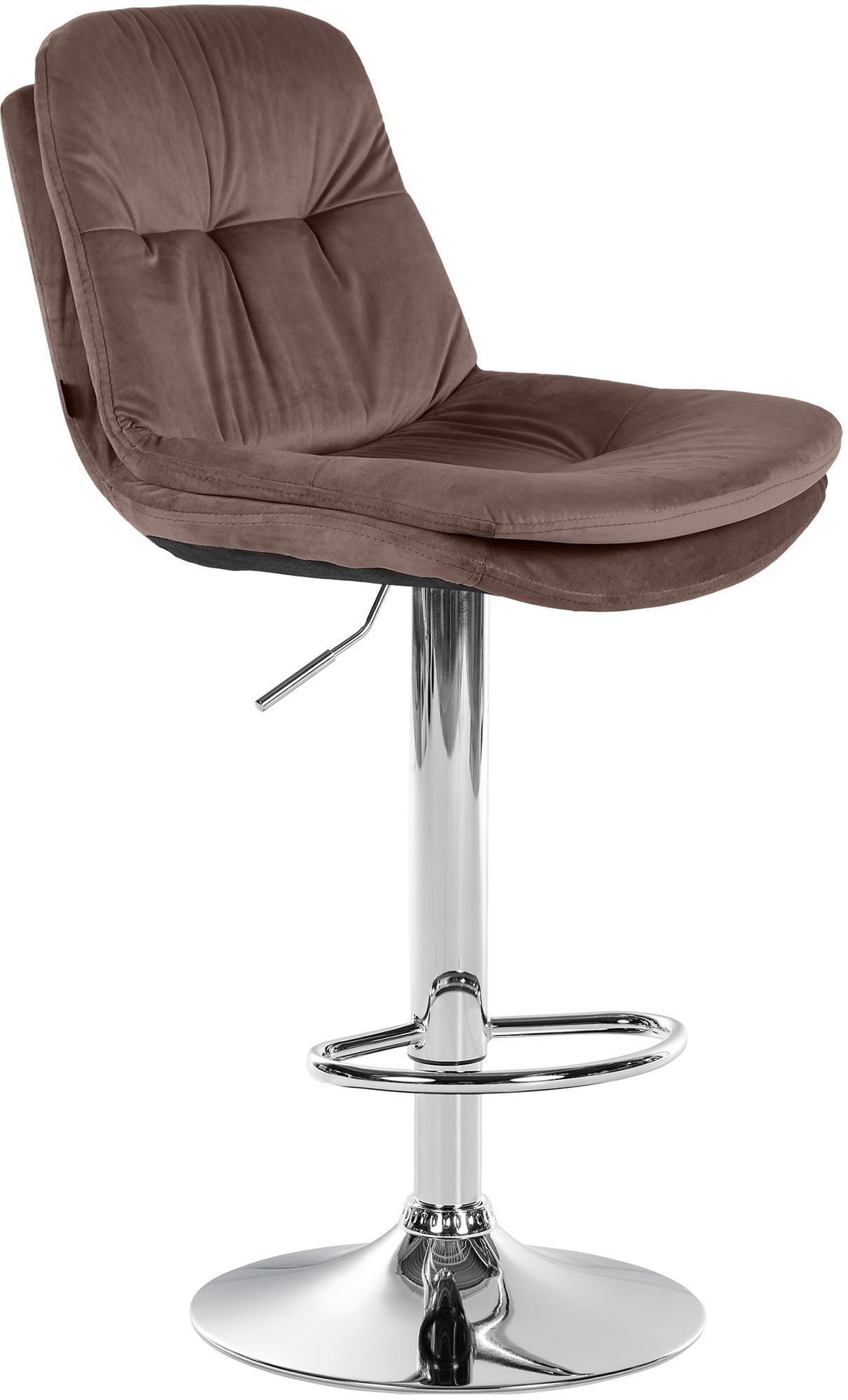 BARHOCKER Samt braun - Schwarz/Braun, Textil (46/94/54cm) - CLP