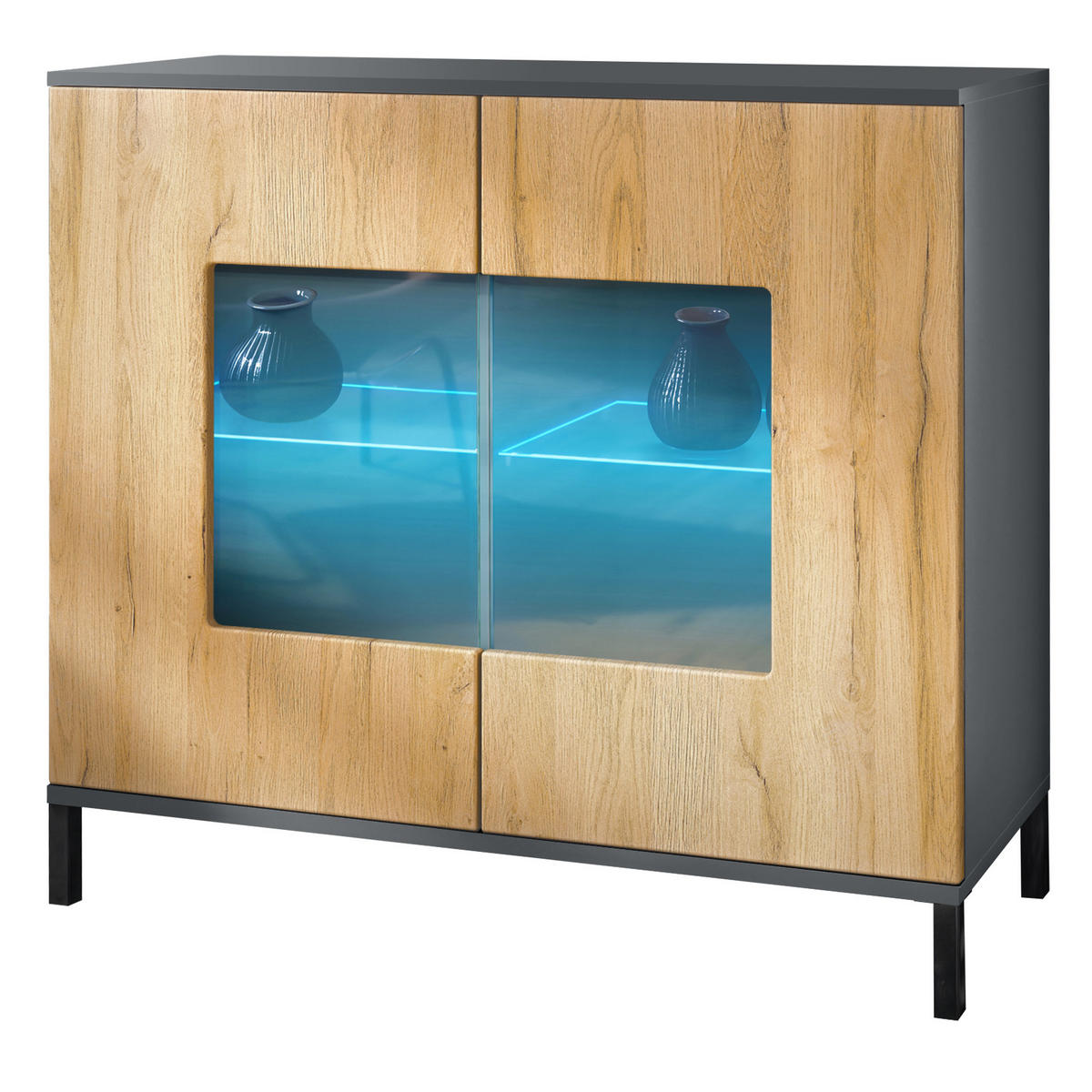 KOMMODE Grömitz Eiche Natur - Eichefarben, Holzwerkstoff (92.5/83.5/35cm) - Vladon