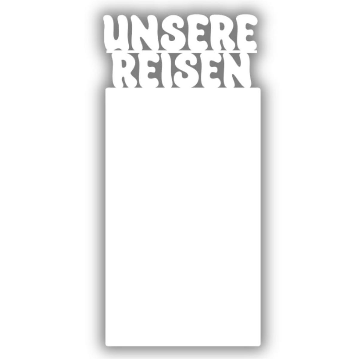 MAGNETTAFEL Unsere Reisen Weiß 30x64 cm - Weiß, Metall (30/64/0.7cm) - ANWICAR