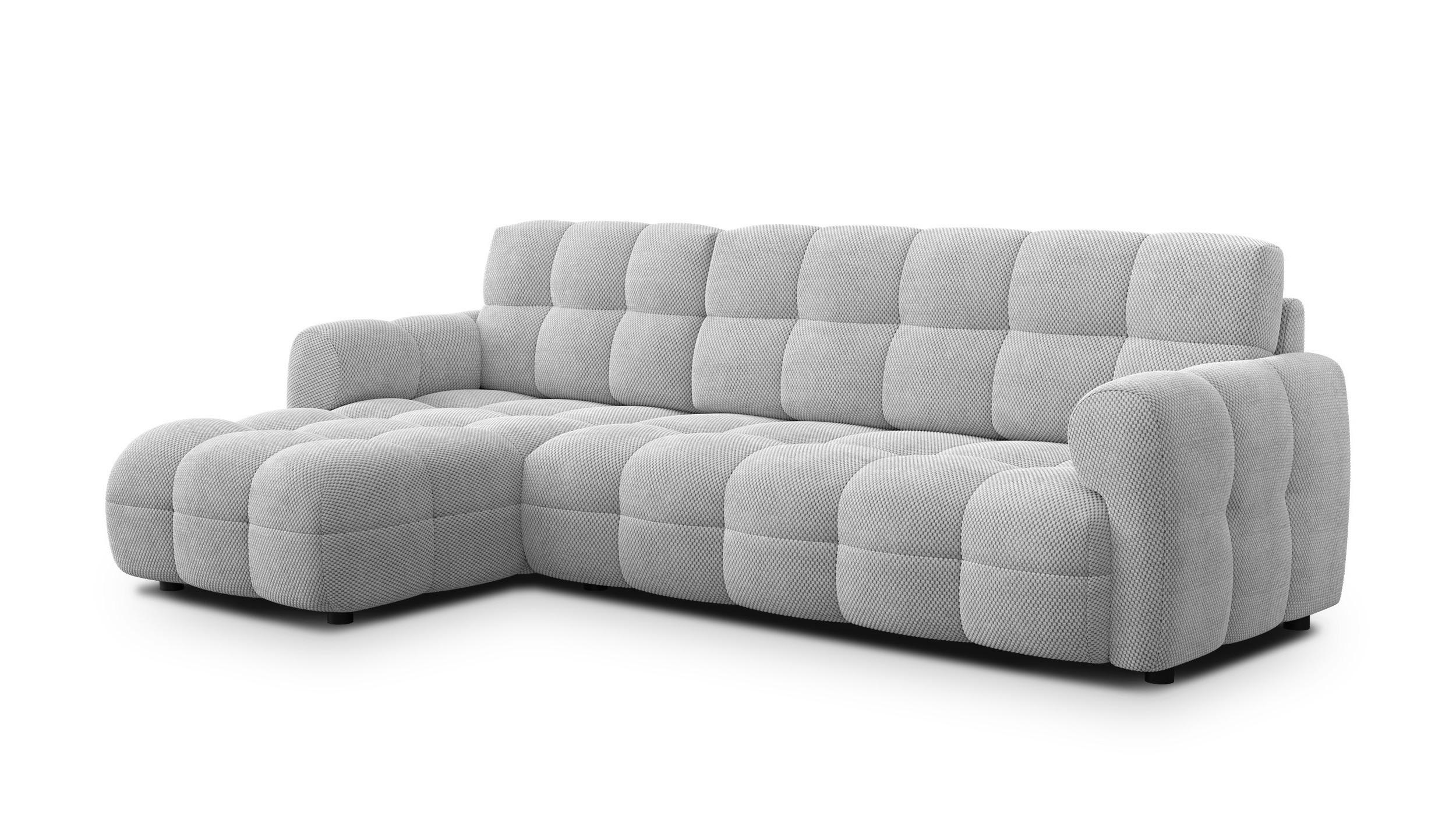 ECKSOFA MELLOW 4-Sitzer, hellgrau - Hellgrau/Schwarz, Holz/Textil (262/156cm) - Courtois Laville