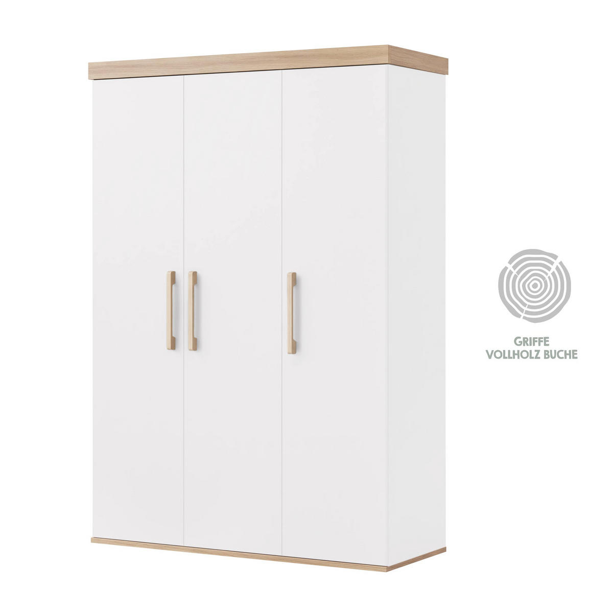 KINDERKLEIDERSCHRANK Jimmy Weiß - Weiß, Holzwerkstoff (138/195/53cm) - Roba
