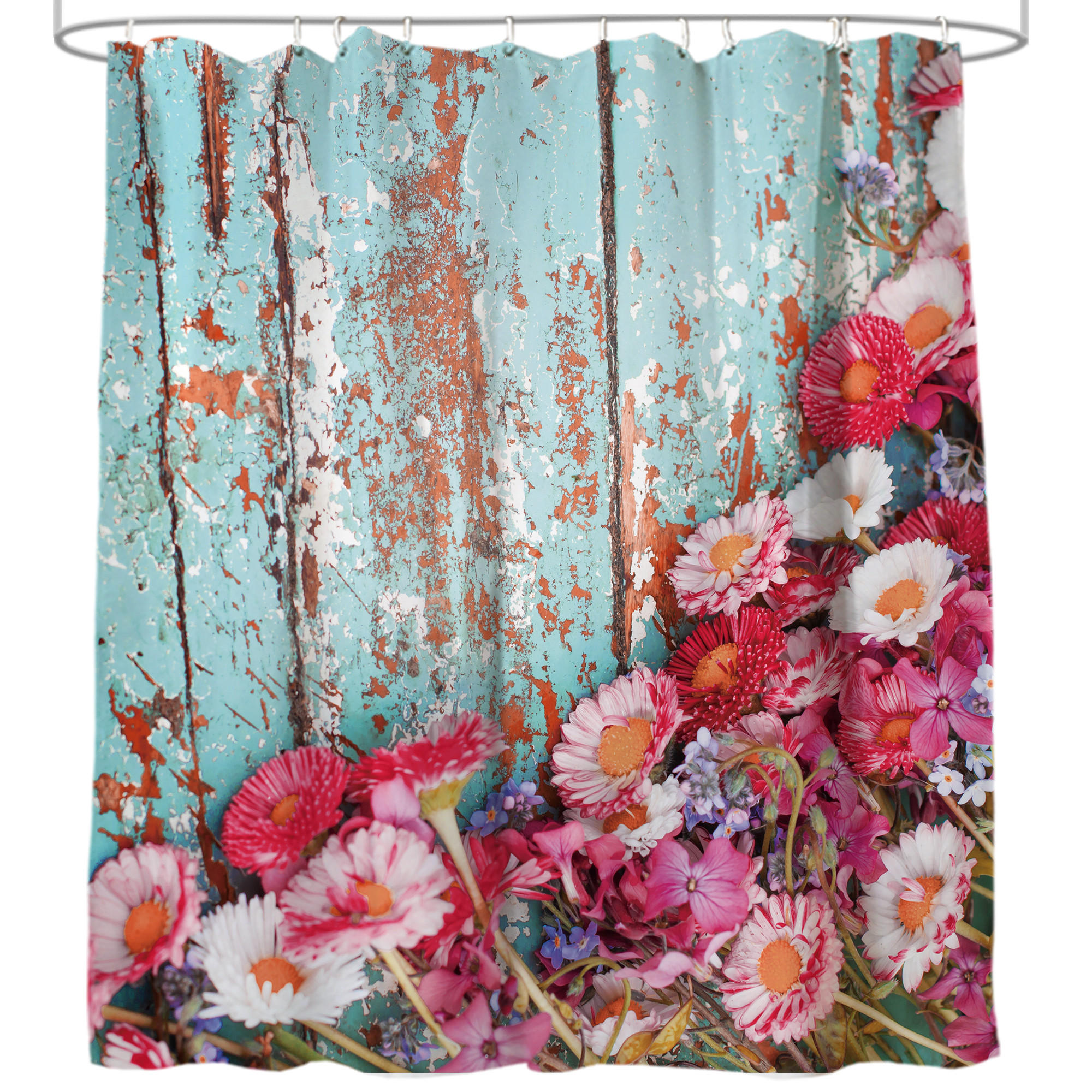 DUSCHVORHANG Spring 180 x 200 cm - Türkis, Textil (180/200cm) - Sanilo