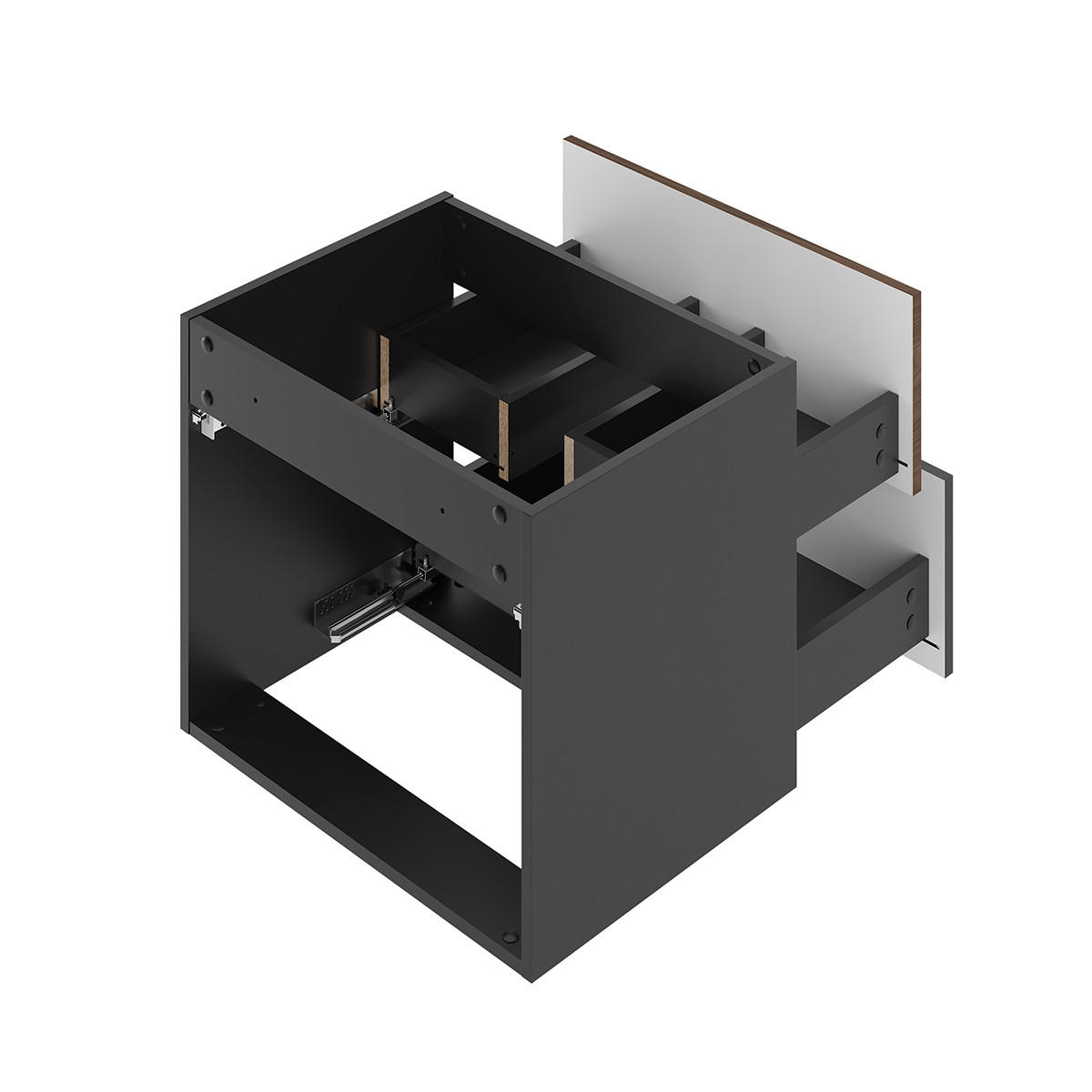 Thumbnail - Petits-meubles Doppelwaschtisch, Schwarz, Holzwerkstoff, 120.6x52.2x45.8 cm, Badezimmer, Badezimmerschränke, Waschtischk...