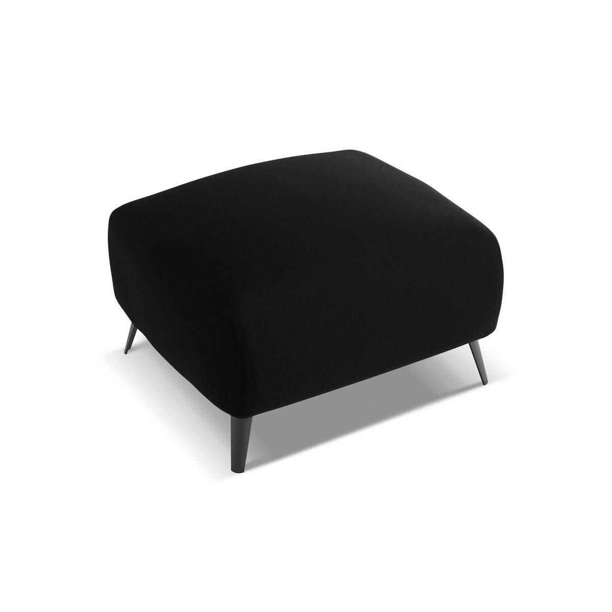 POUF Samt Stoff Schwarz - Schwarz, Textil/Metall (65/44/65cm) - LaMiaSofa
