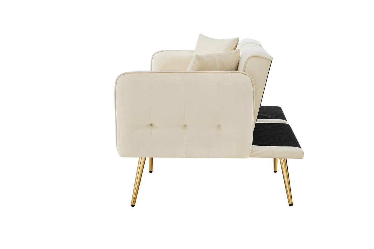 SOFABETT 178/82/70 cm Beige - Beige, Textil (82/70/178cm)