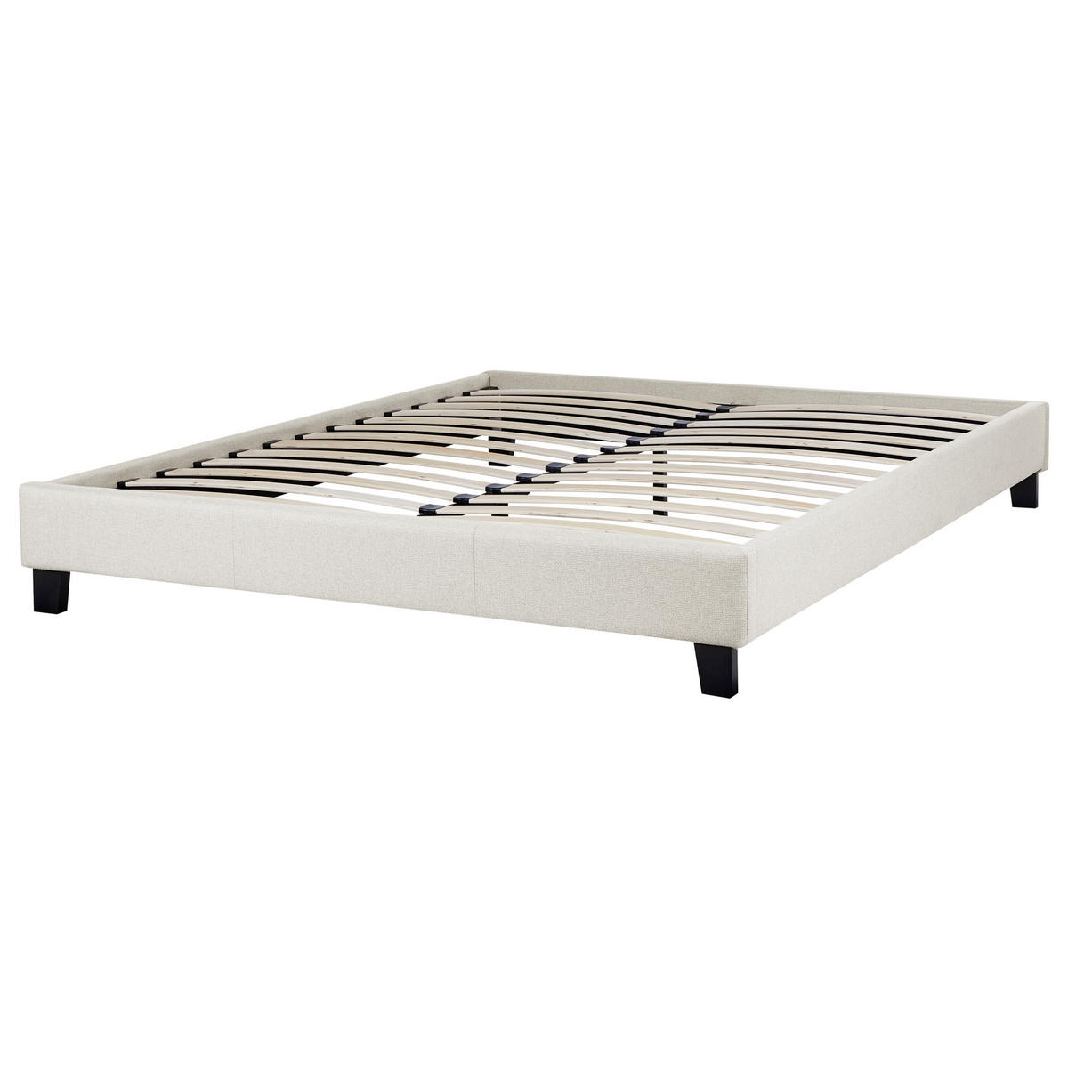 POLSTERBETT mit Lattenrost 160x200 cm Beige Roanne - Beige, Textil (160/200cm) - Beliani