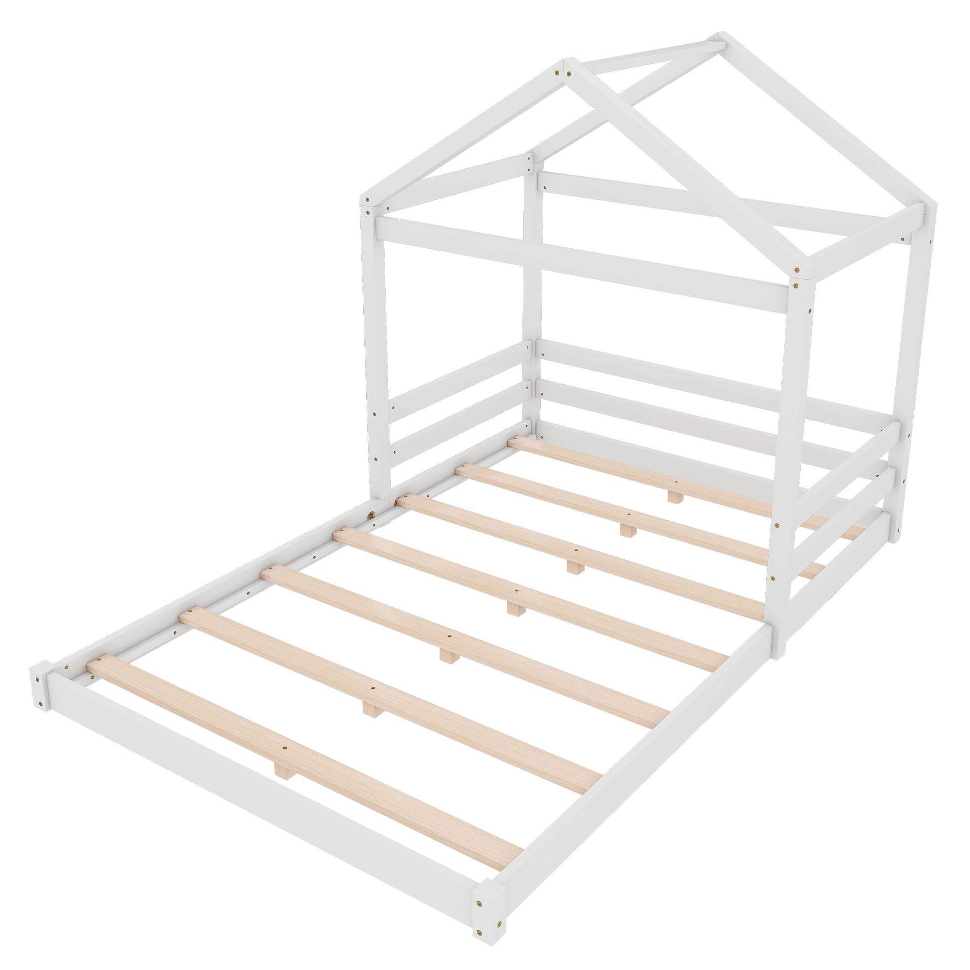 HAUSBETT 140/200 cm DE-03148, in Weiß - Weiß, Holz/Holzwerkstoff (140/200cm) - ComfortXL