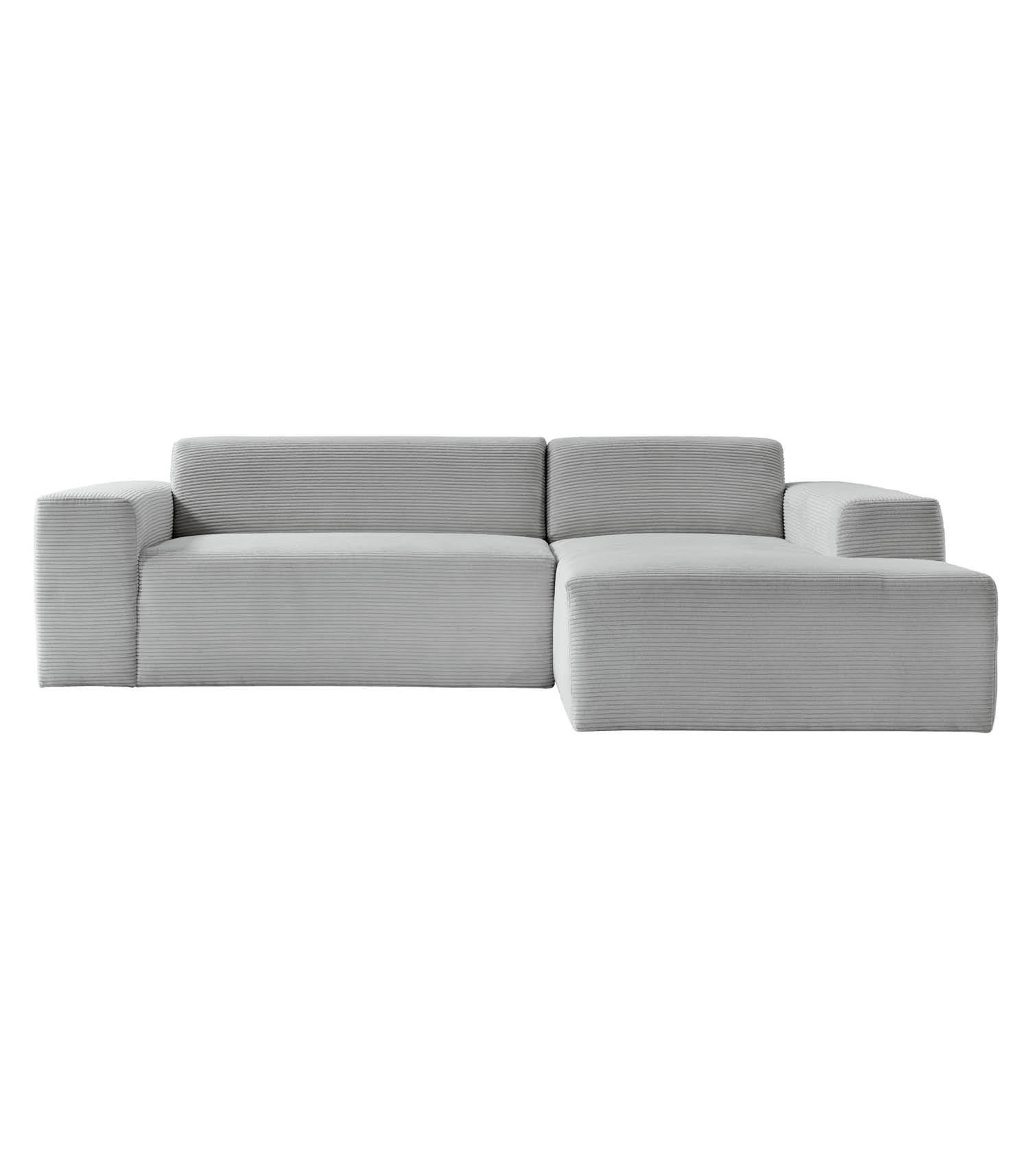 ECKSOFA Die Lässige Recamiere rechts - Grau, Textil (253/188cm) - Mokebo