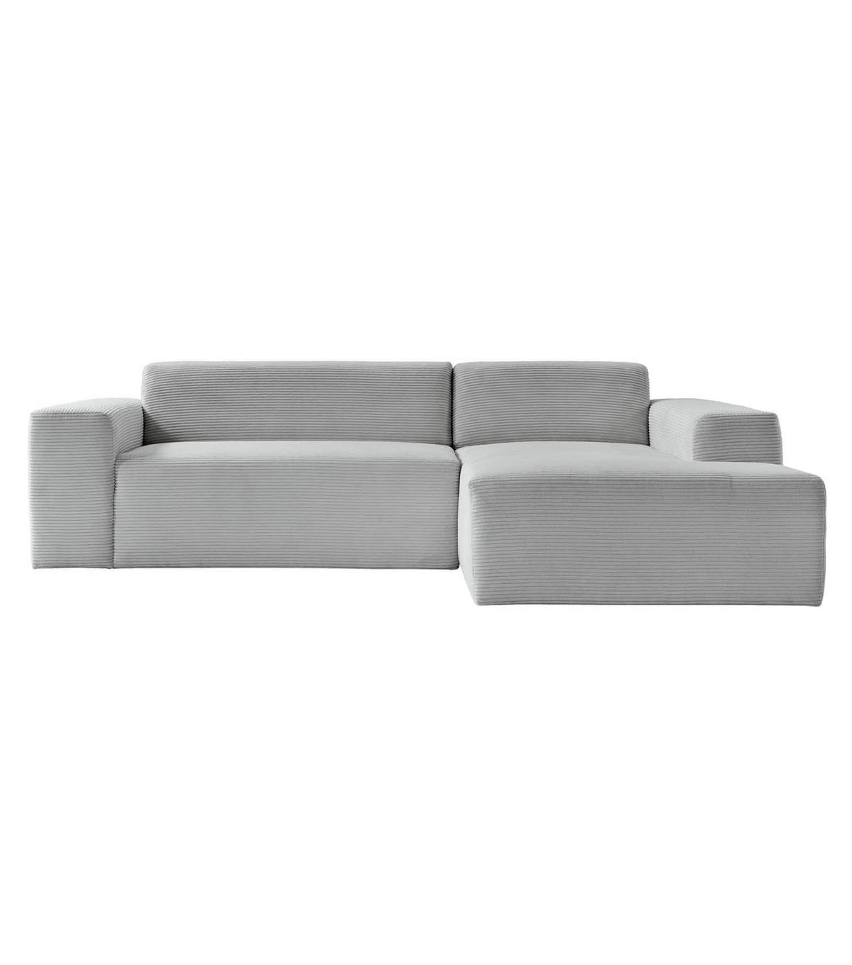 ECKSOFA Die Lässige Recamiere rechts - Grau, Textil (253/188cm) - Mokebo