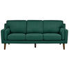 3-SITZER-SOFA dunkelgrün Lokka - Hellbraun/Grün, Textil (204/85/83cm) - Beliani
