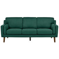 3-SITZER-SOFA dunkelgrün Lokka - Hellbraun/Grün, Textil (204/85/83cm) - Beliani