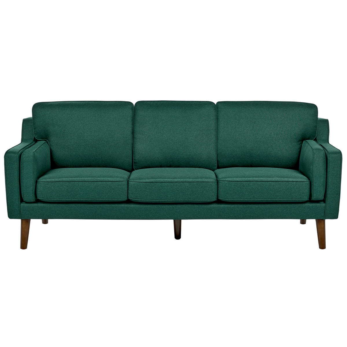 3-SITZER-SOFA dunkelgrün Lokka - Hellbraun/Grün, Textil (204/85/83cm) - Beliani