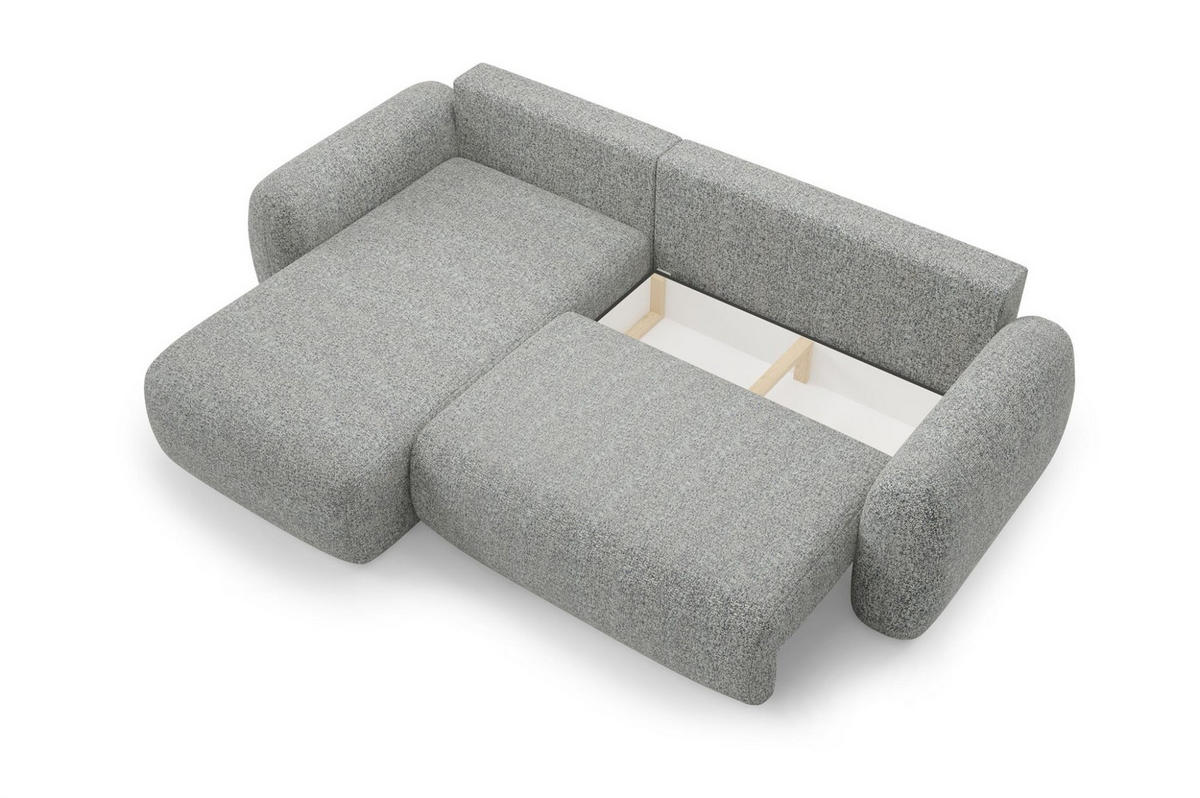 ECKSOFA Gaston Mit Schlaffunktion - Grau, Holzwerkstoff/Textil (304/190cm) - Fun Möbel