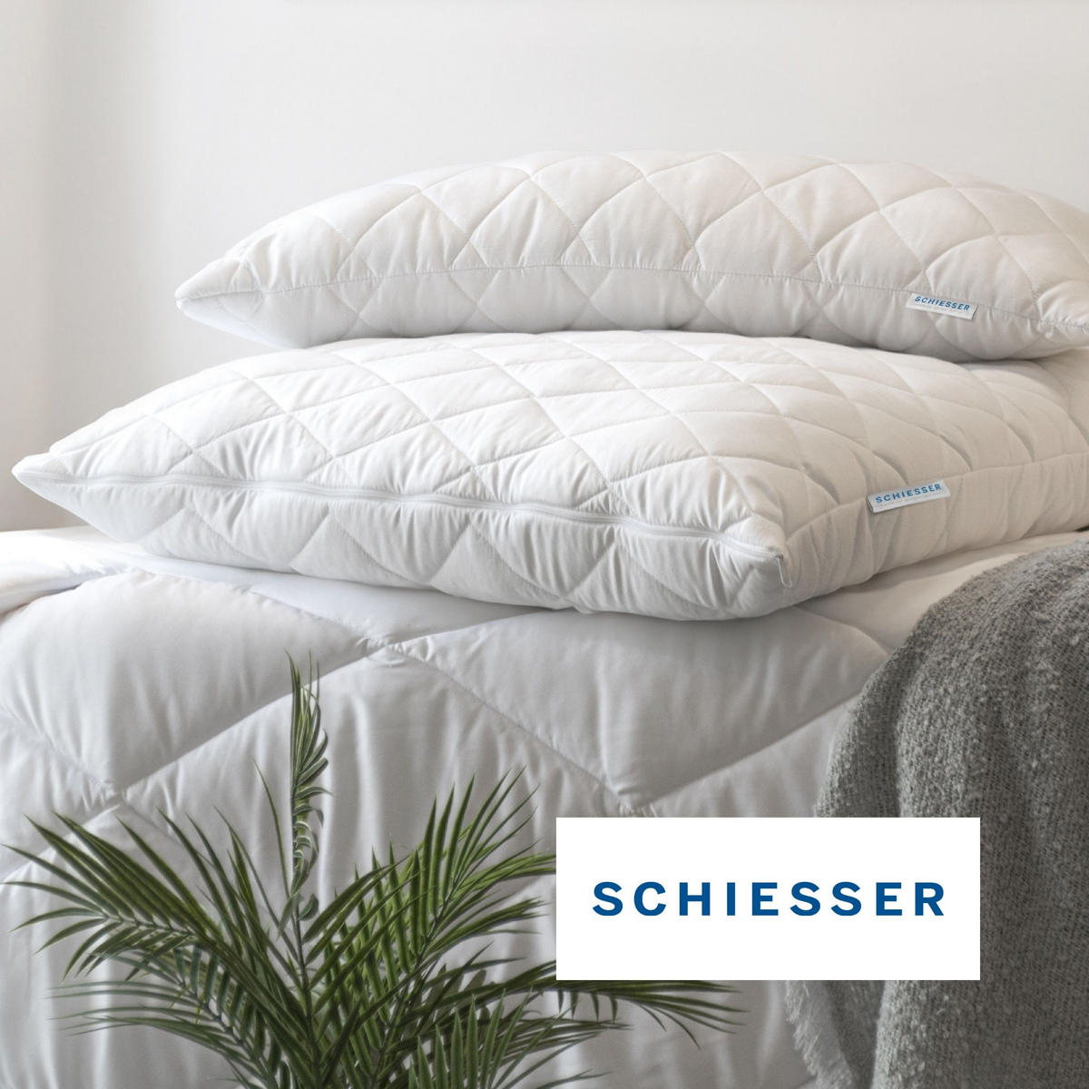 KOPFKISSEN Hygge - Mikrofaserbezug - Füllung aus silikonisierter Polyester-Hohlfaser - 40x80 cm - Weiß - Weiß, Textil (40/80cm) - SCHIESSER