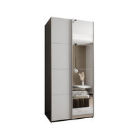 SCHWEBETÜRENSCHRANK 245,5/110/64 2-türig - Silberfarben/Schwarz, Holz/Metall (110/245/64cm) - Abiks Möbel
