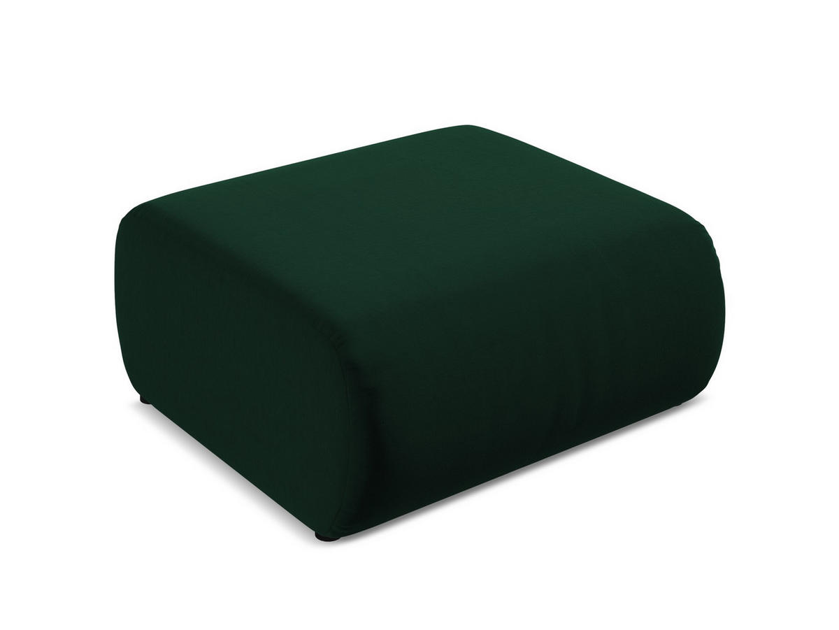 POUF Samt Stoff Grün - Dunkelgrün/Schwarz, Kunststoff/Textil (94/40/89cm) - Makamii