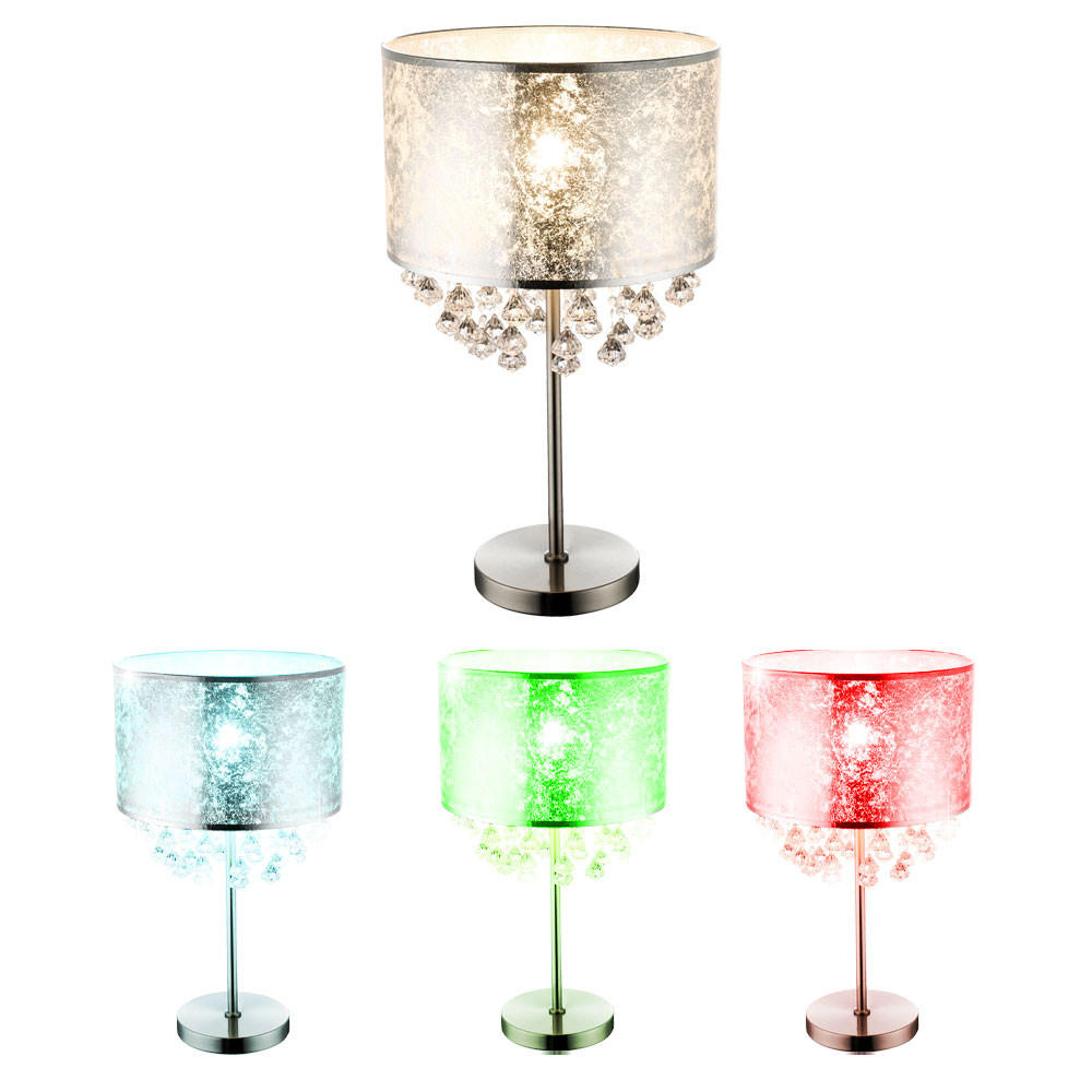 LED TISCHLEUCHTE Metall Silber - Silberfarben, Metall (32/32/56cm) - Globo Lighting