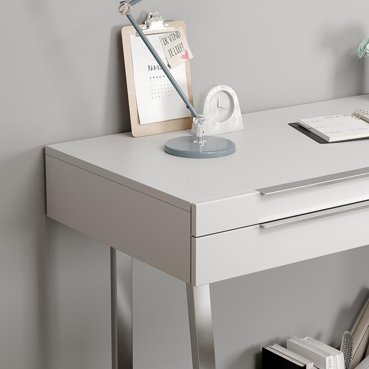 SCHREIBTISCH Alexia Weiß 120 x 50 cm mit Schubladen - Weiß, Holzwerkstoff (50/120/79cm) - Vicco