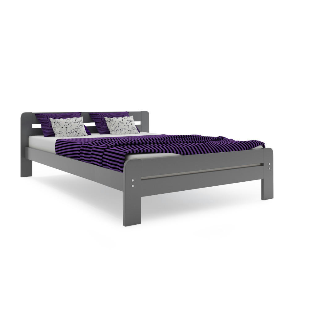 BETT Dallas Grau 140x200cm Holzbett mit Lattenrost - Grau, Holz (140/200cm) - Interbeds