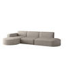 ECKSOFA Designer, Sofa L form MODENA 302 cm stoff Poso Hellbraun Links - Hellbraun, Holz (302/296cm) - Kaiser Möbel