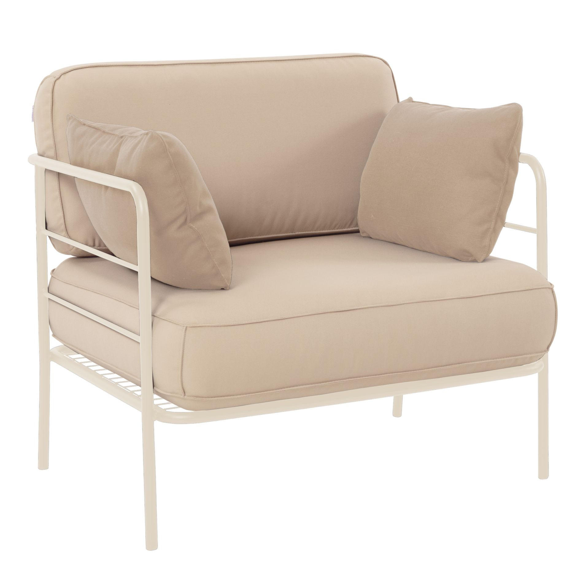 GARTENSTUHL Preggel Beige/Creme mit wasserabweisendem Stoff - Beige, Textil (80/80/79cm) - Selsey