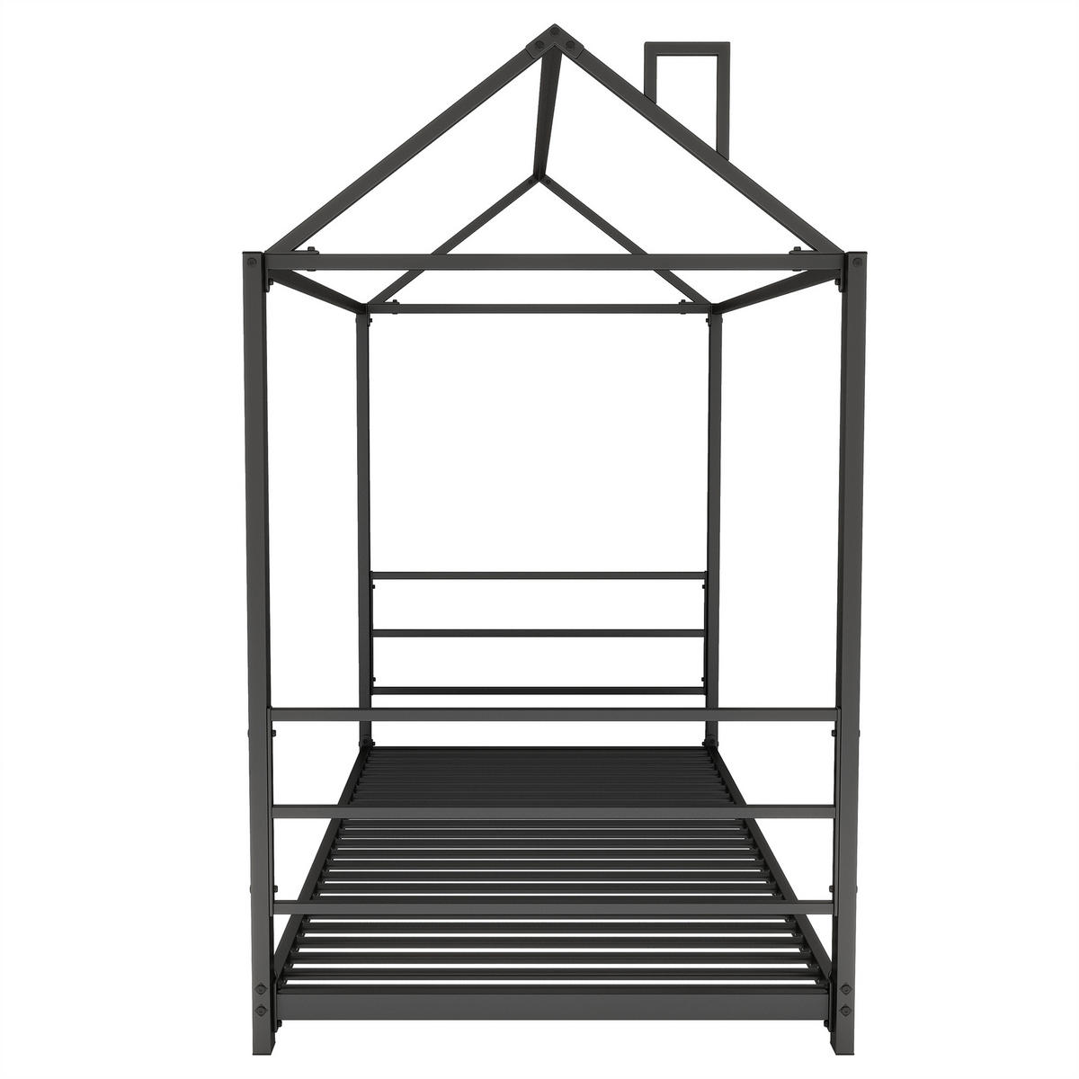 PATURI CASĂ Albă - negru, metal (203/160/95cm) - Urban Meuble