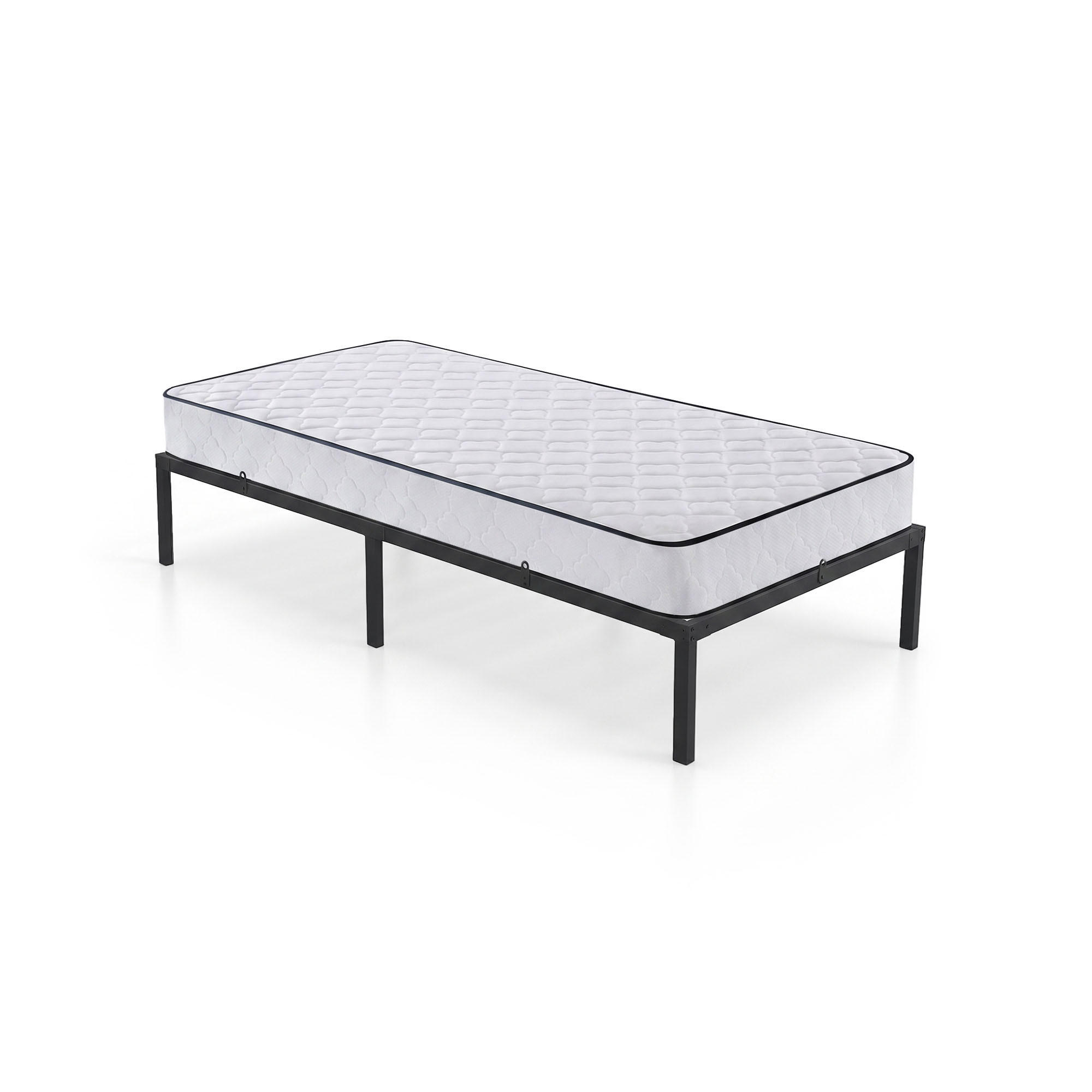METALLBETT Klappbares mit Matratze 90x190 cm Schwarz - Schwarz, Metall - Akord