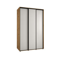 SCHWEBETÜRENSCHRANK 235,2/150/45 3-türig - Schwarz/Eiche Artisan, Holz/Metall (150/235/45cm) - Abiks Möbel