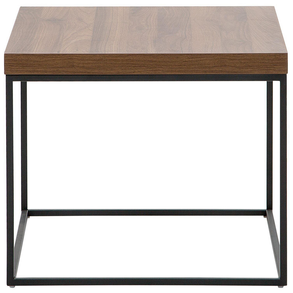 BEISTELLTISCH dunkler Holzfarbton/schwarz 60/60/50 cm Delano - Dunkelbraun/Schwarz, Holzwerkstoff (60/60/50cm) - Beliani