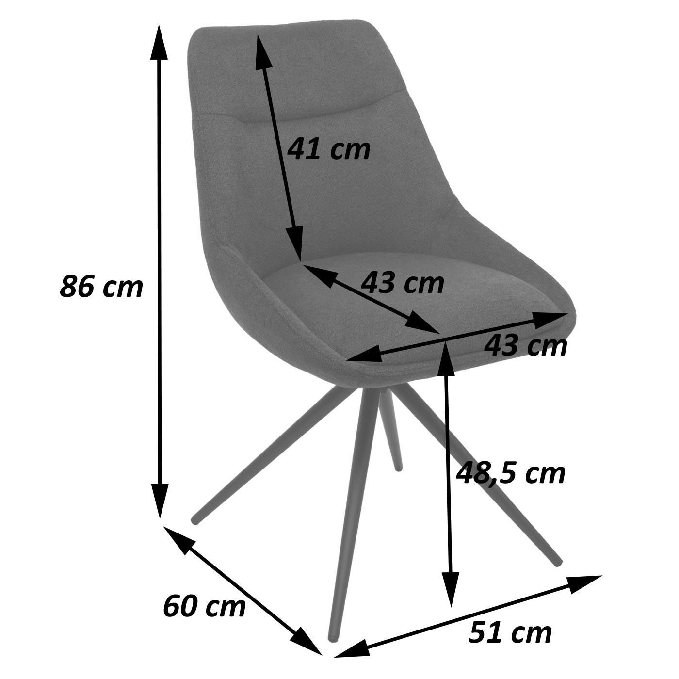 Thumbnail - MCW Esszimmerstuhl, Anthrazit, Textil, 51x86x60 cm, Esszimmer, Stühle, Esszimmerstühle, Vierfußstühle