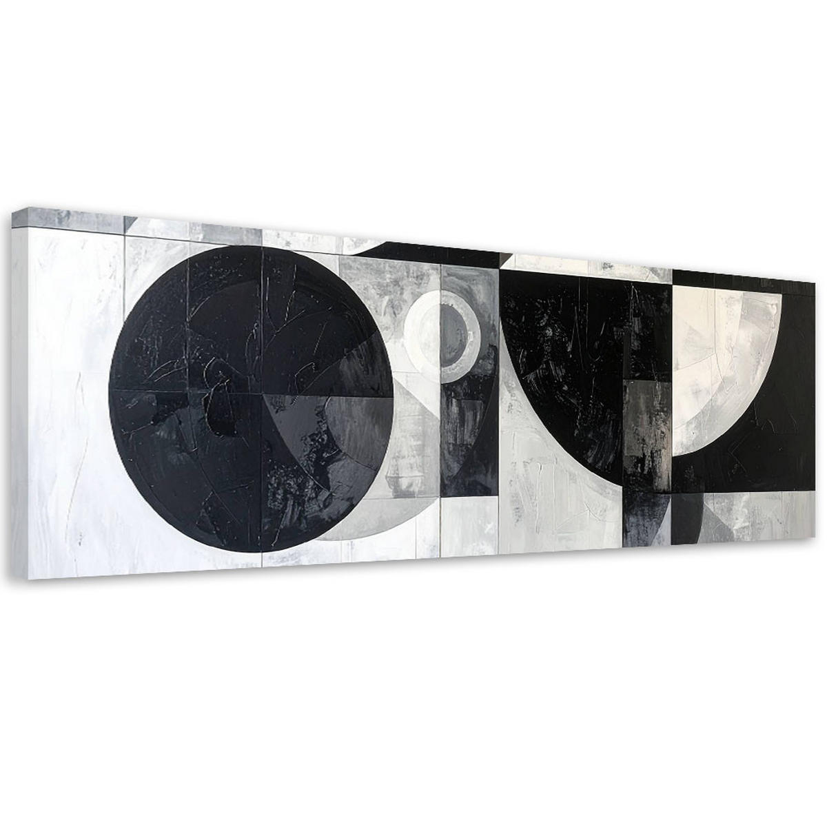 LEINWANDBILD 3D und geometrisch 150x50cm - Schwarz, Textil (150/50cm) - Feeby